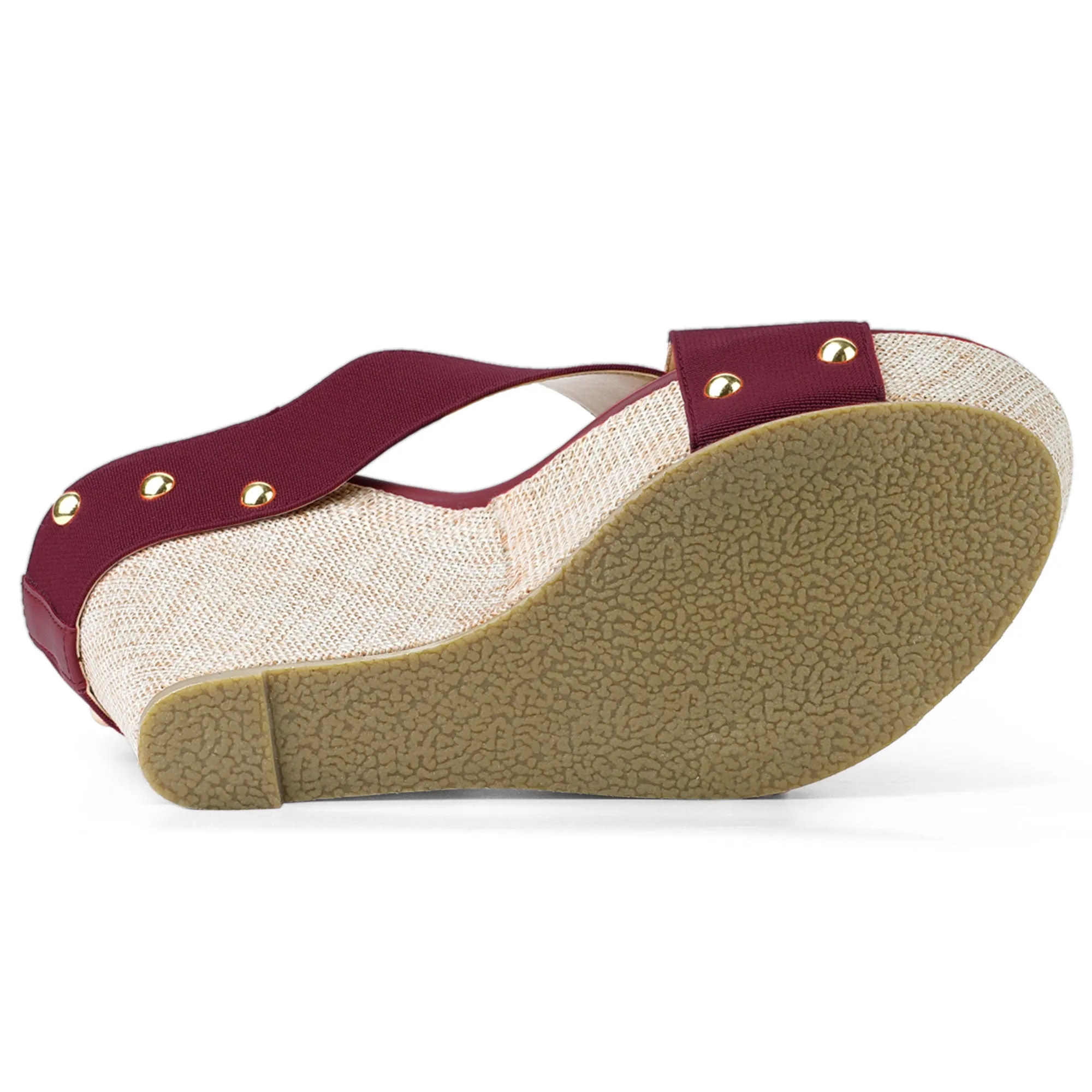 Crisscrossing Strap Platform Slide Wedge Sandals