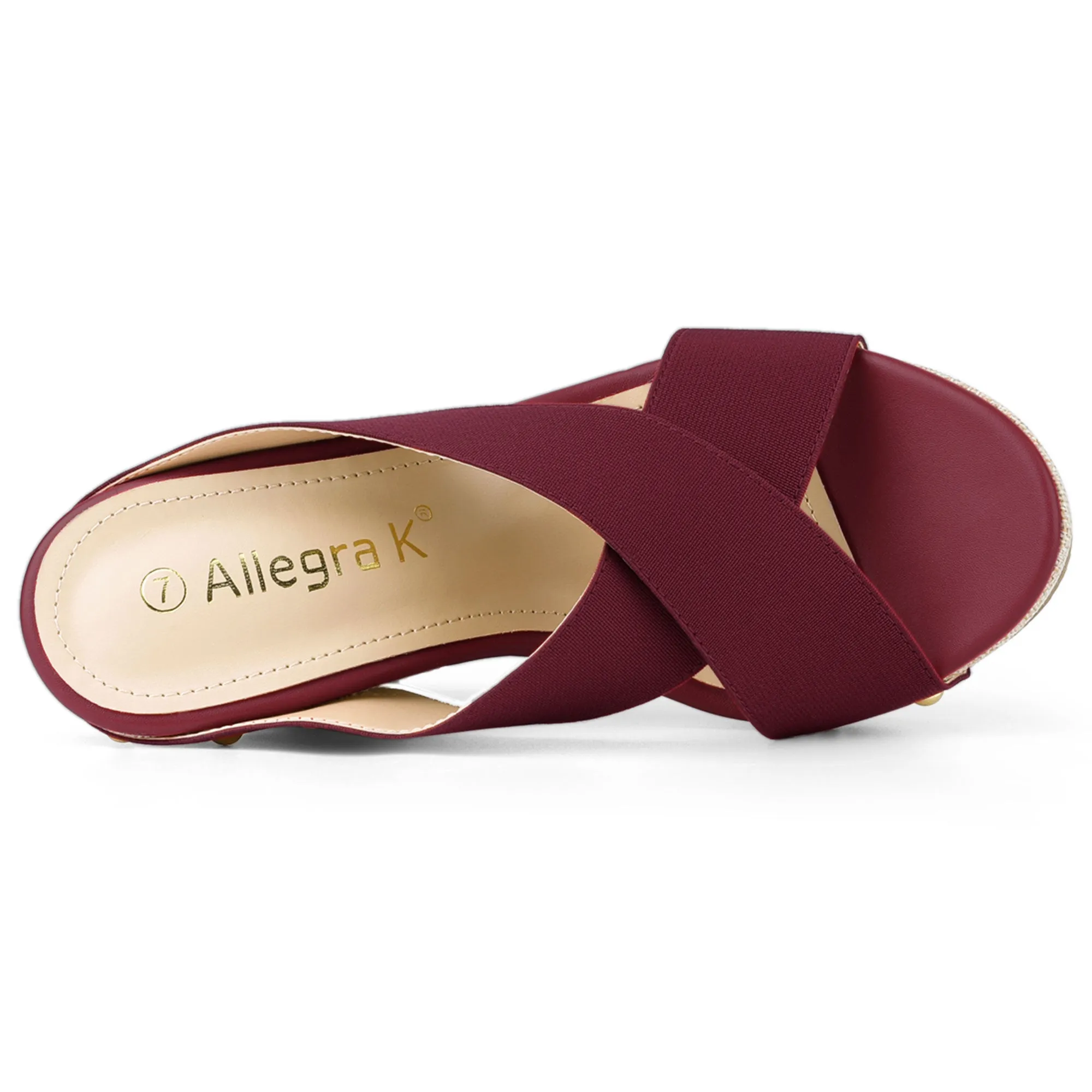Crisscrossing Strap Platform Slide Wedge Sandals