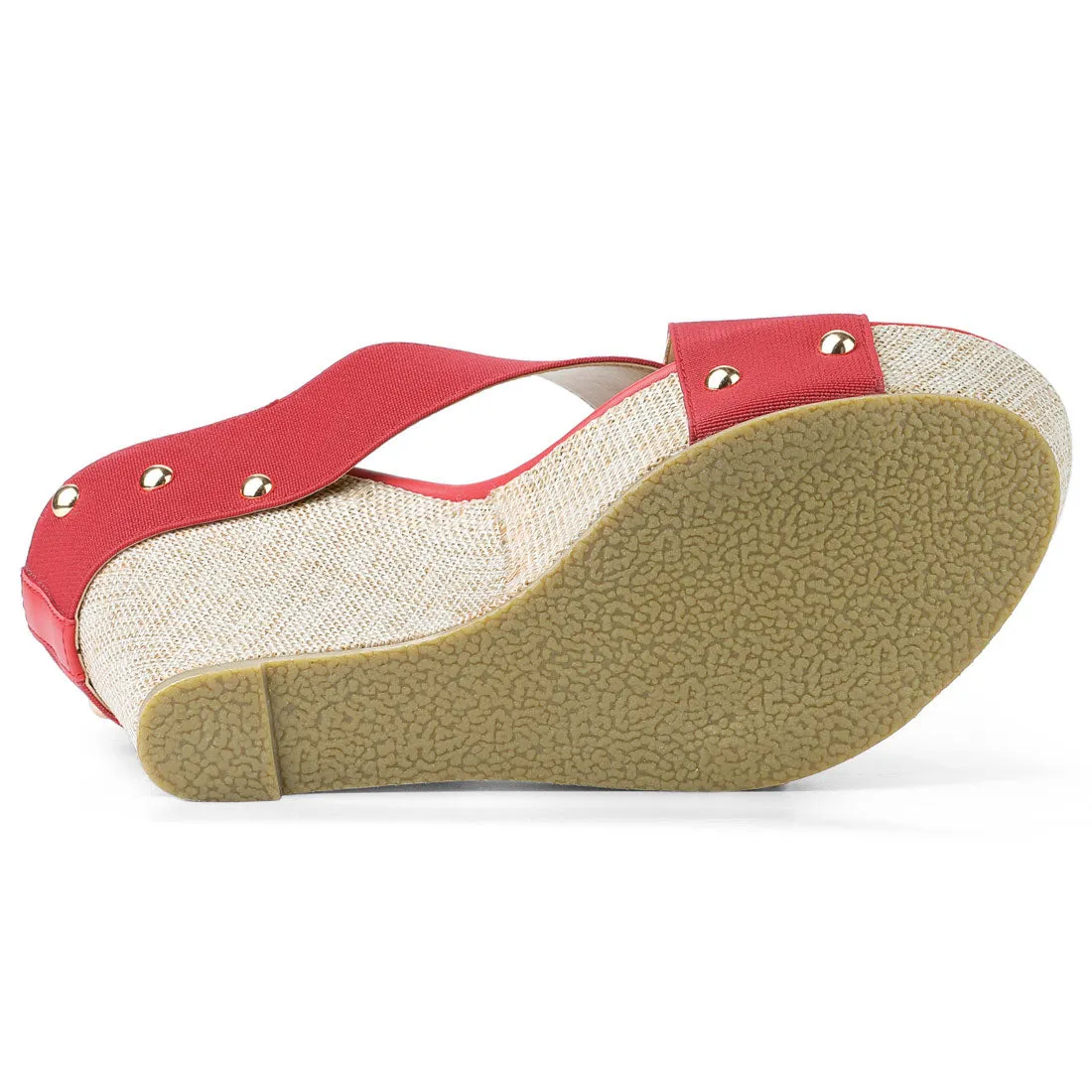 Crisscrossing Strap Platform Slide Wedge Sandals