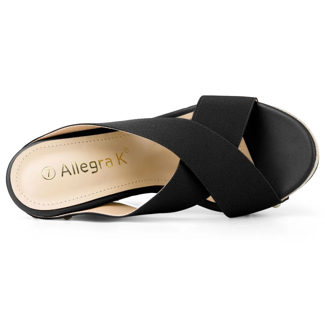 Crisscrossing Strap Platform Slide Wedge Sandals