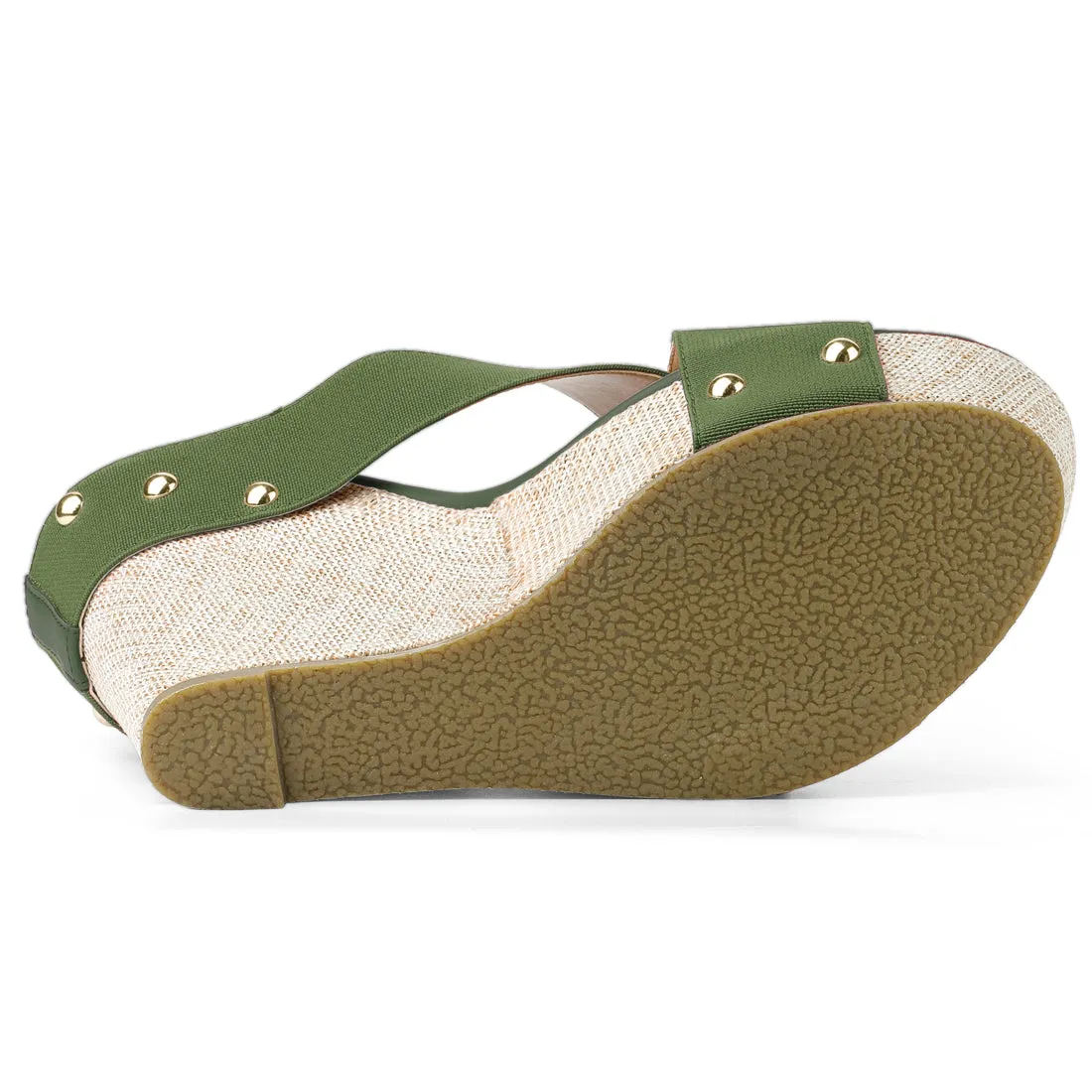 Crisscrossing Strap Platform Slide Wedge Sandals