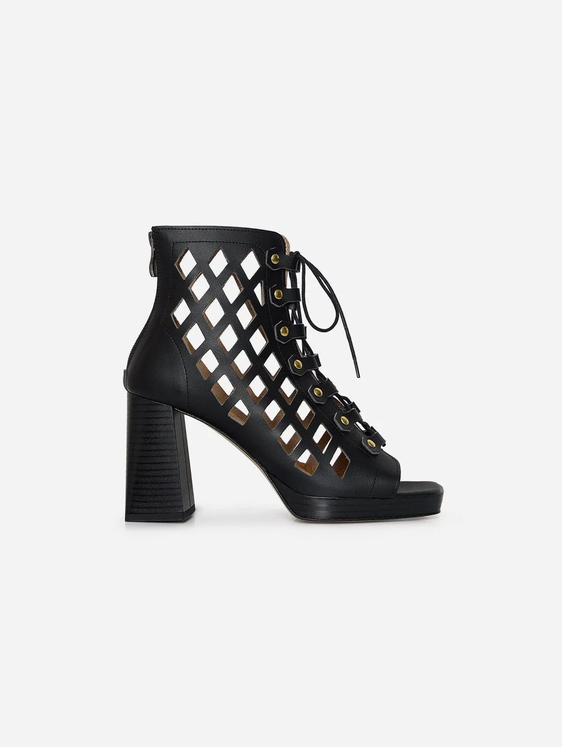 Dance Your Way Vegan Wheat & Corn Leather Block Heels | Black