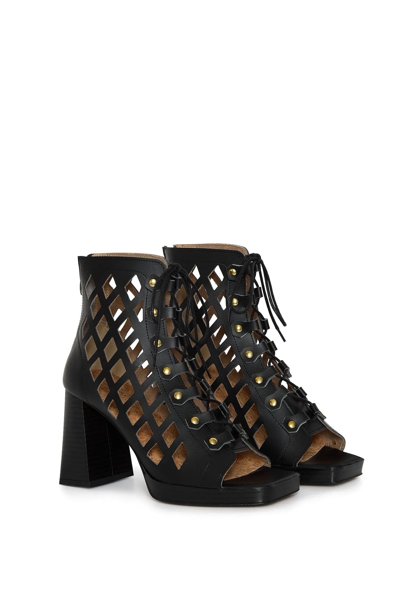 Dance Your Way Vegan Wheat & Corn Leather Block Heels | Black