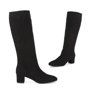 DEVII - suede mid heel boots