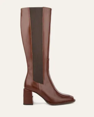 DIVINE KNEE BOOTS DARK CHOC LEATHER