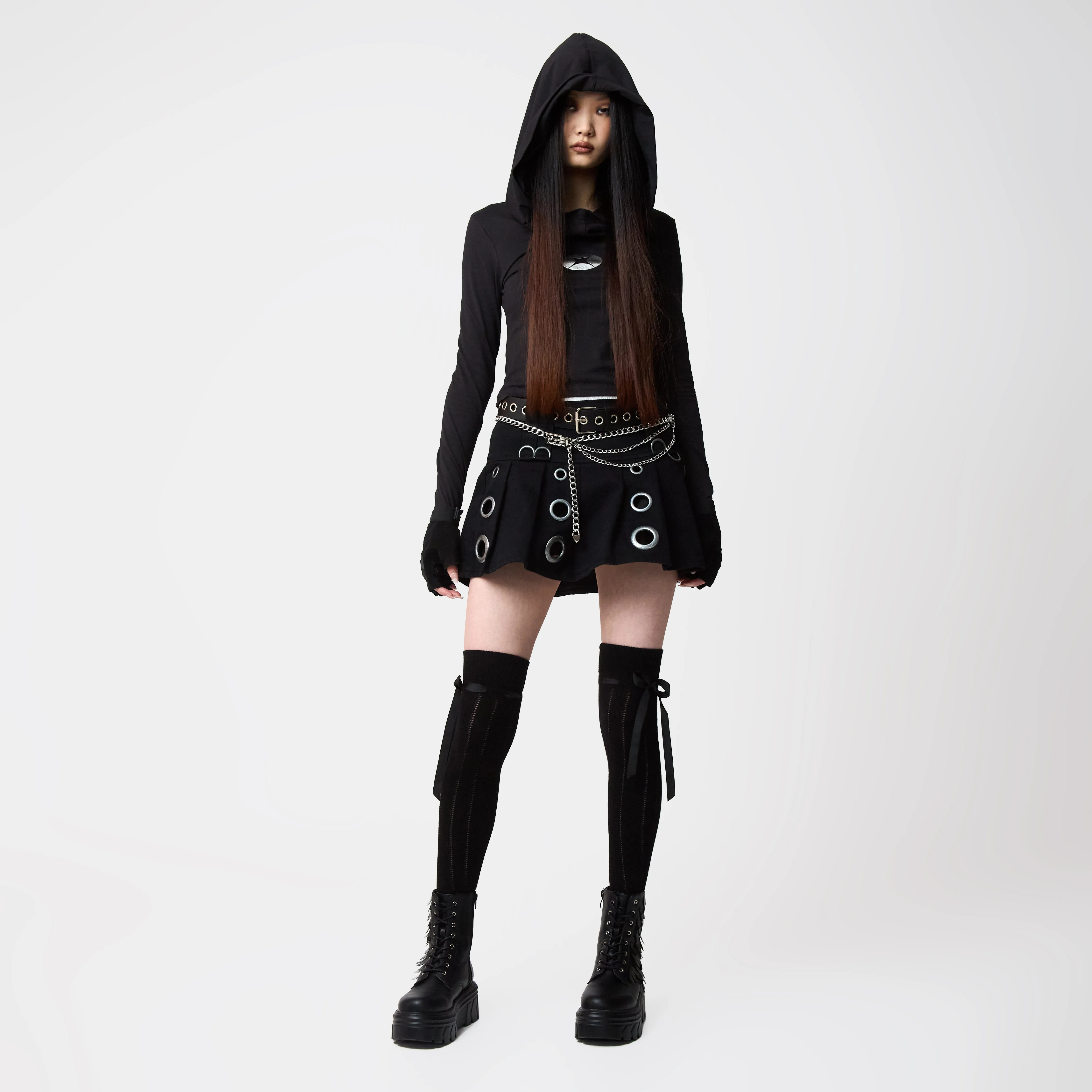Draco Scale Chunky Stomper Boots - Black