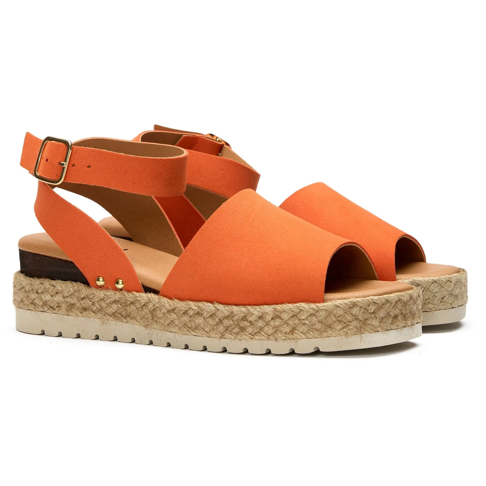 Dragon Women's Vegan Suede Espadrille Sandals | Orange