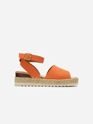 Dragon Women's Vegan Suede Espadrille Sandals | Orange