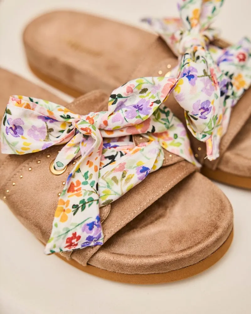 Dune Vegan Suede Slide Sandals | Sable