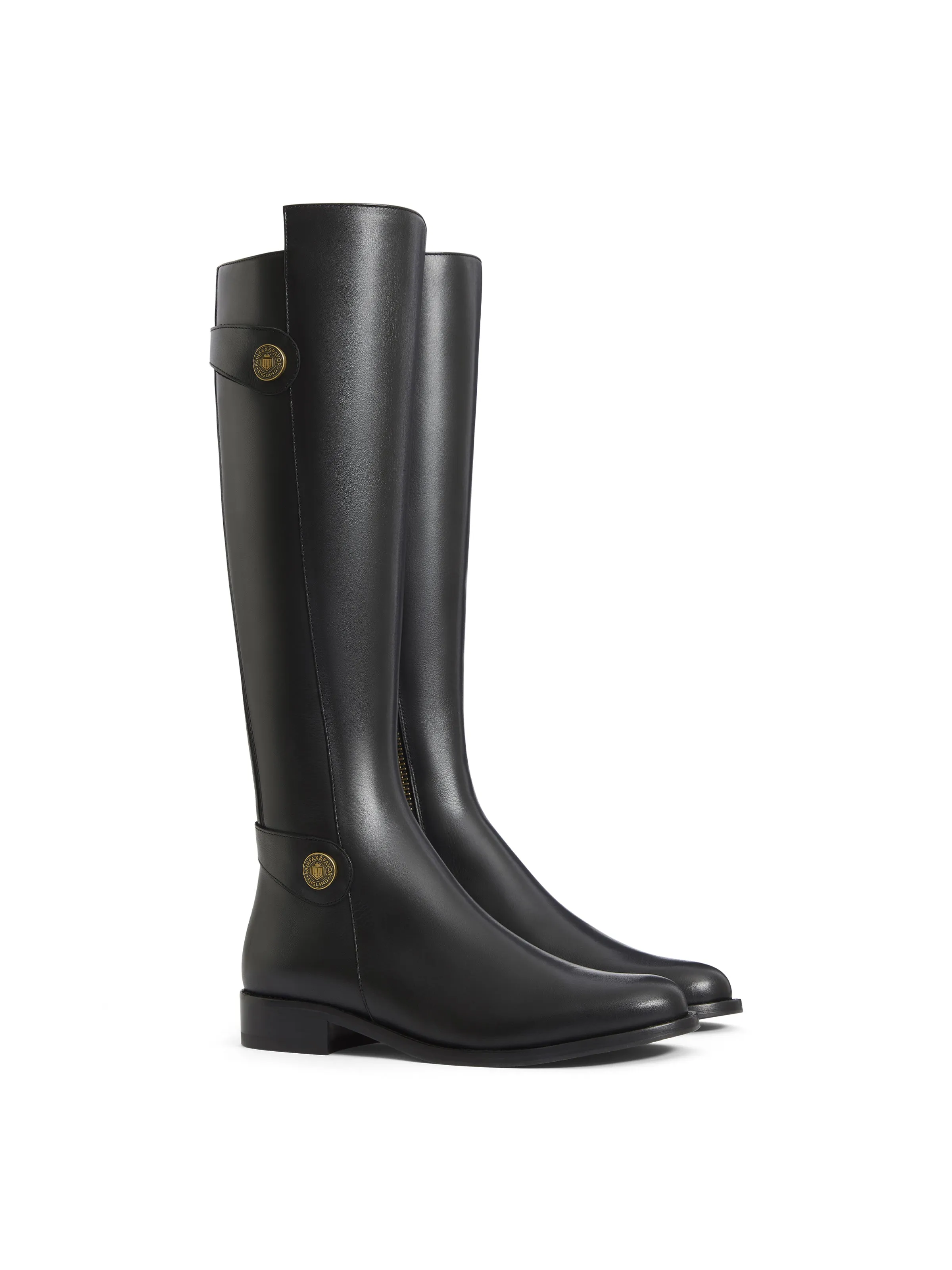 Flat Upton - Black Leather