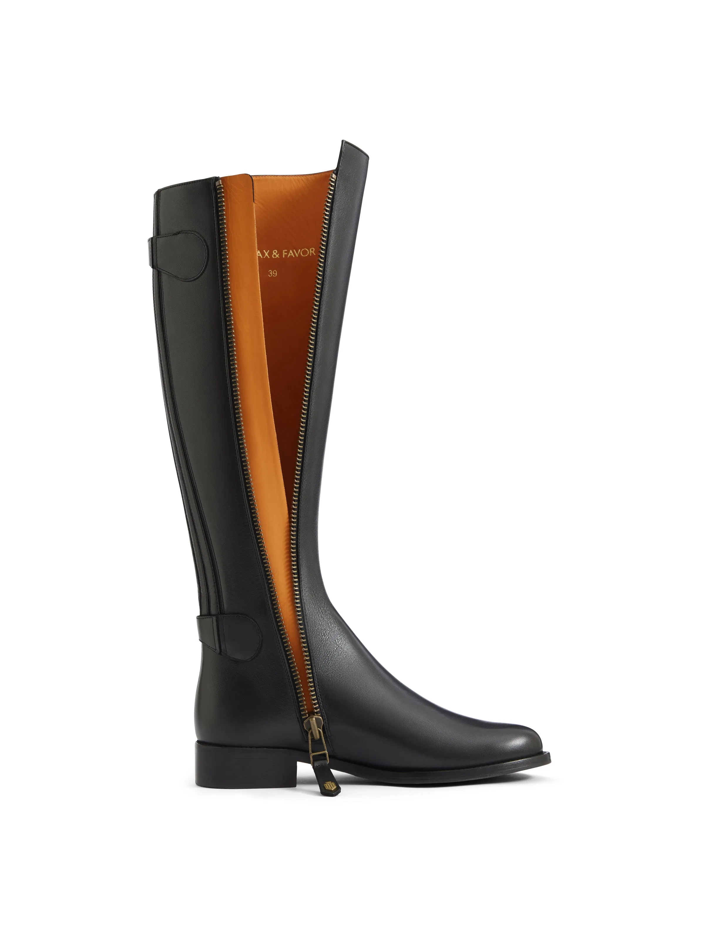 Flat Upton - Black Leather