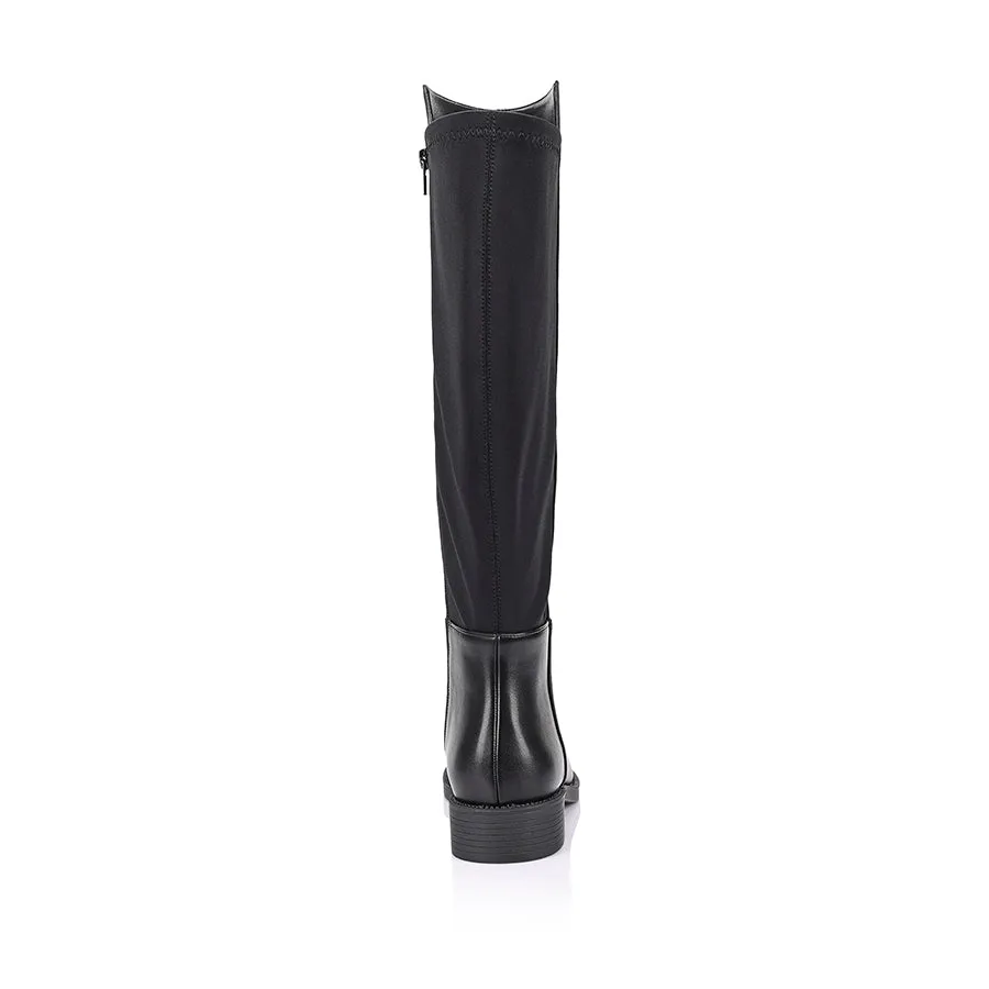 Gala Flat Knee High Boots - Black