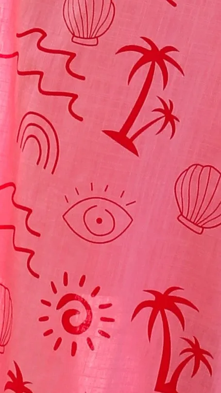 Galatia Maxi Dress - Pink/Red Wave