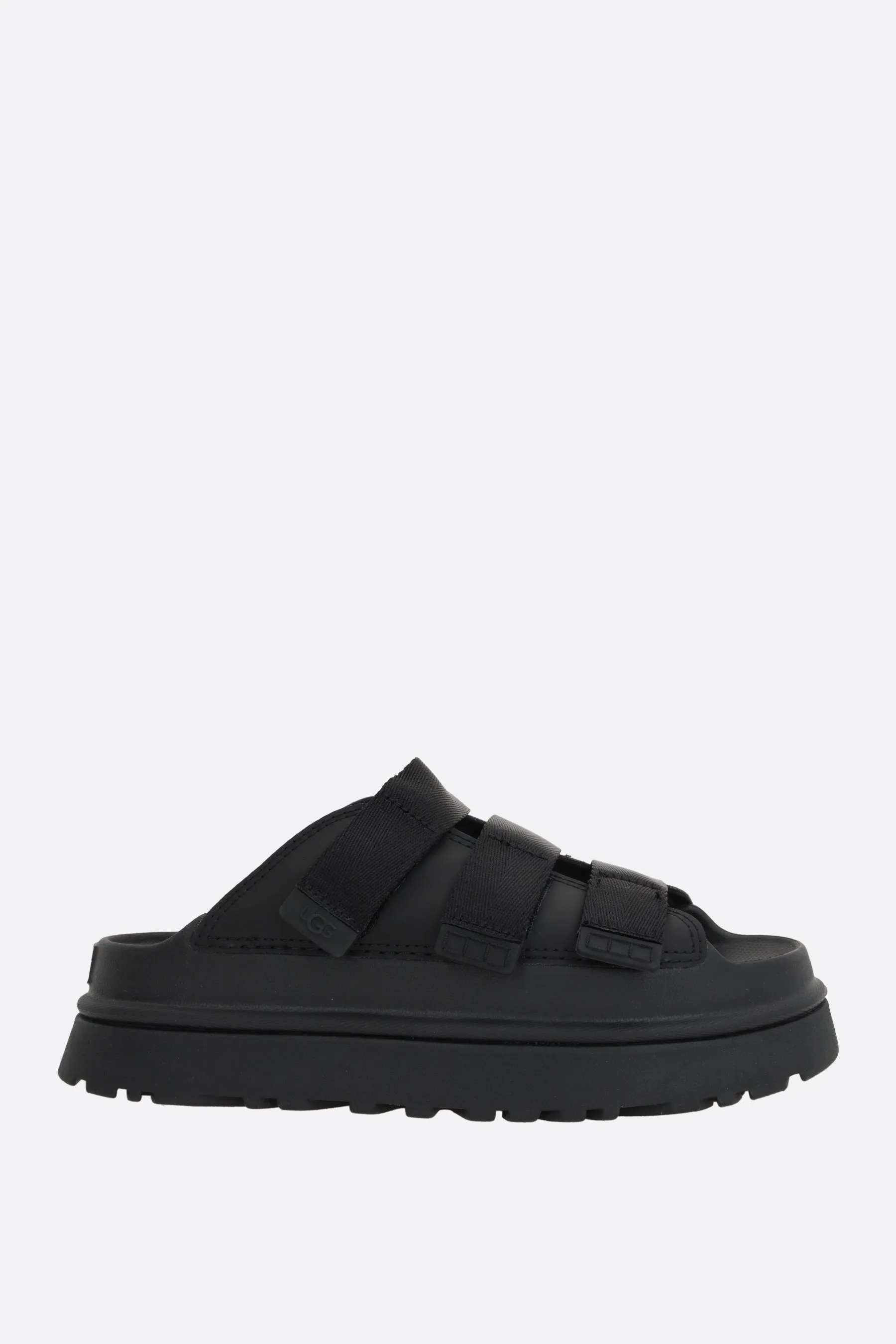 GoldenGlow flatform sandals in synthetic leather