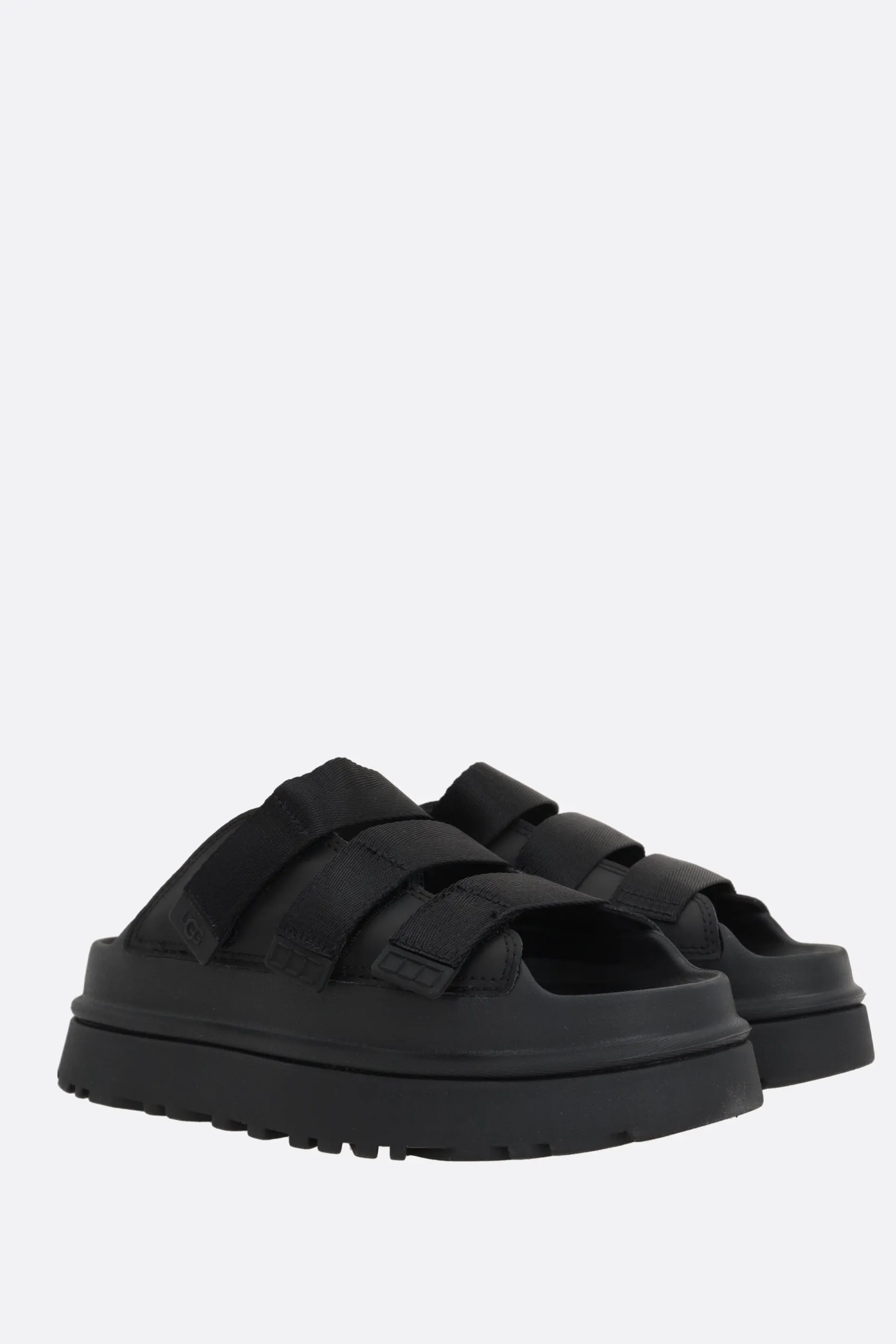 GoldenGlow flatform sandals in synthetic leather