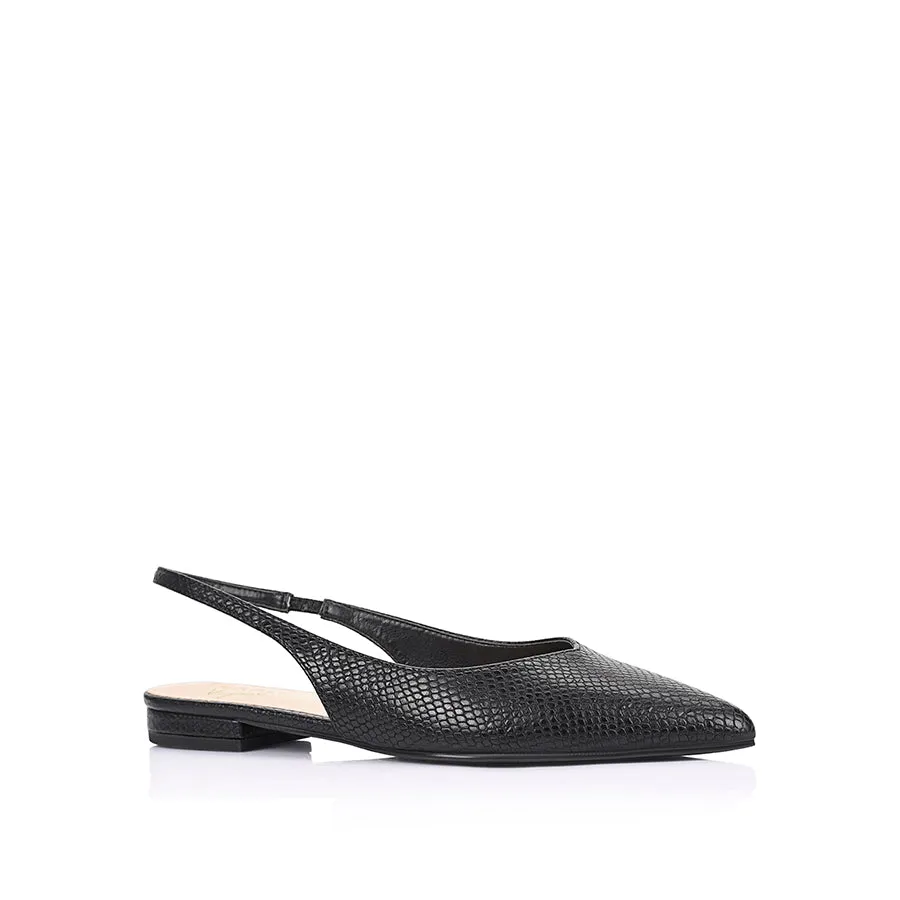History Slingback Flats - Black Snake