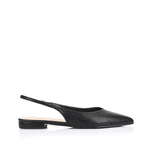 History Slingback Flats - Black Snake