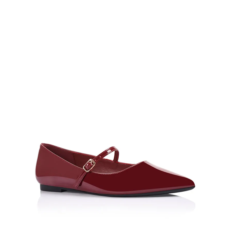 Iguana Mary Jane Flats - Wine Patent