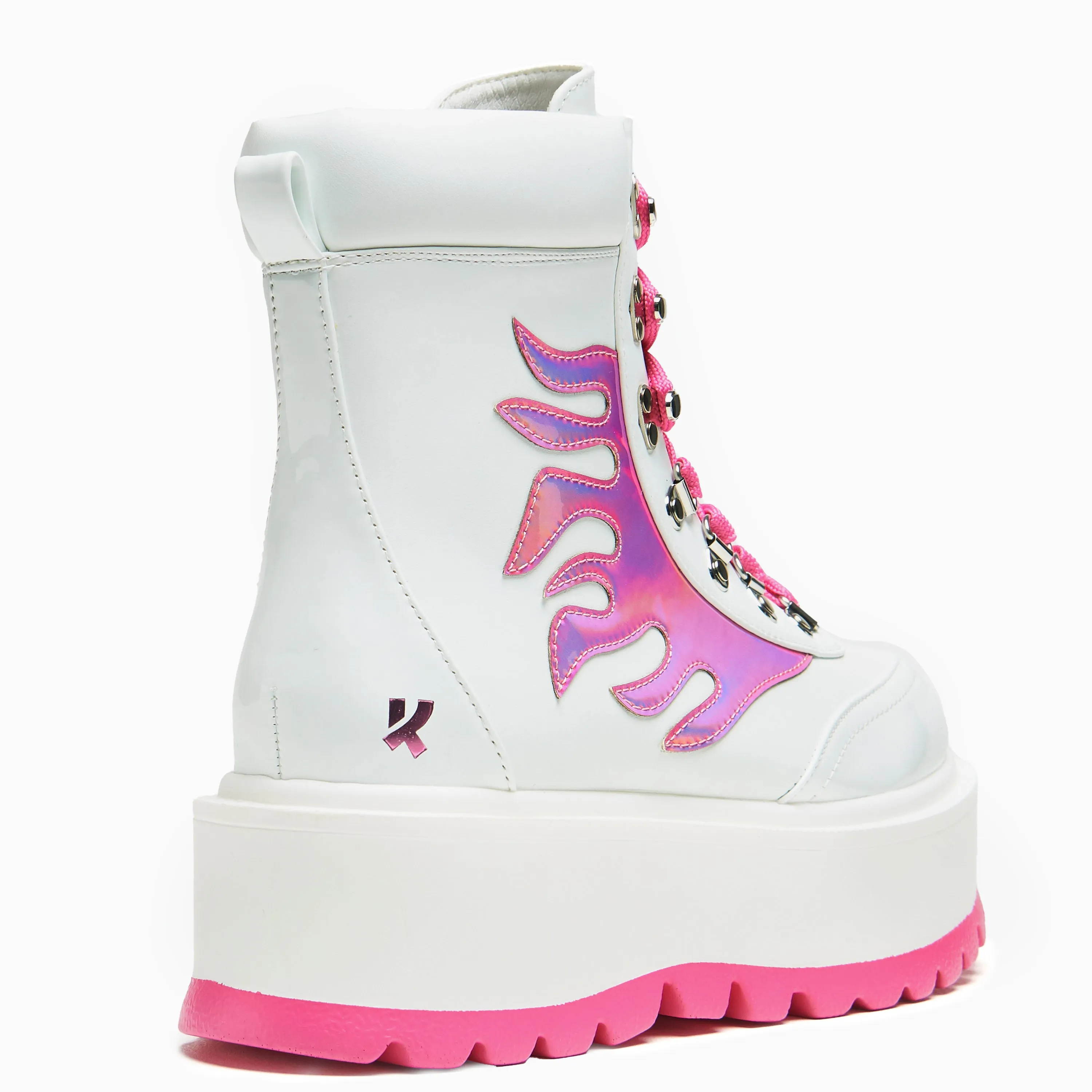 Kawaii Helios Hologram Flame Boots - Pink