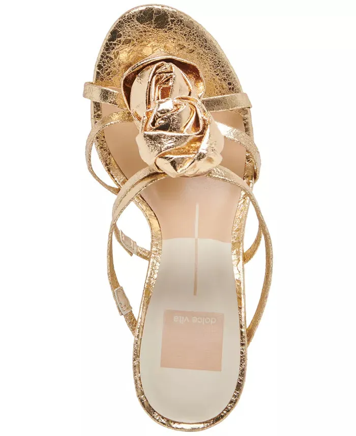 Linzy Gold Crackled Leather
