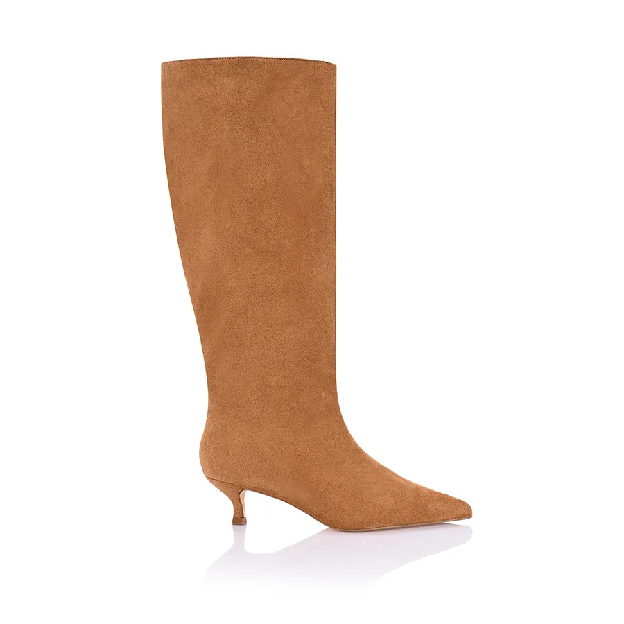 Lucila Knee High Boots - Tan Micro