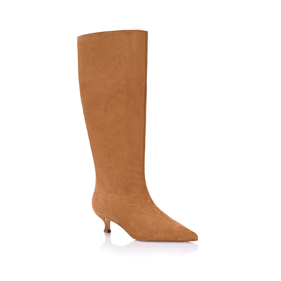 Lucila Knee High Boots - Tan Micro