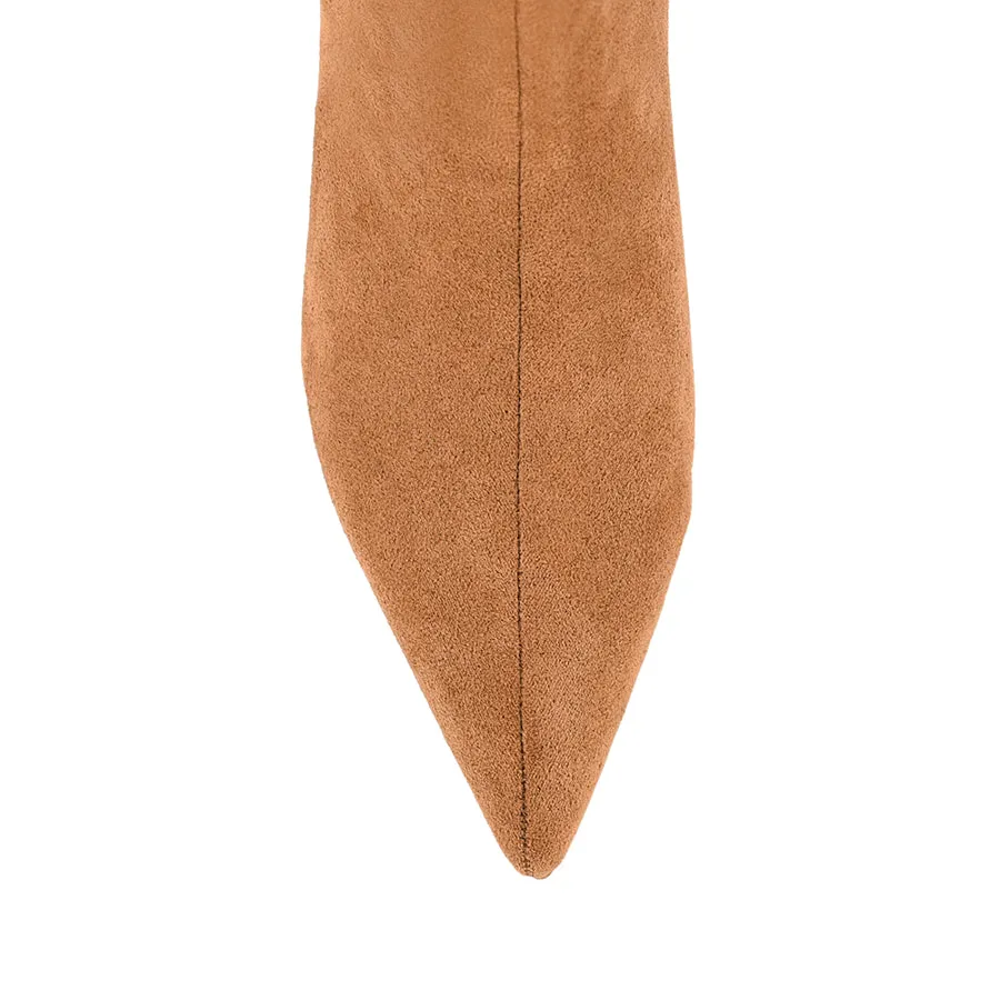 Lucila Knee High Boots - Tan Micro