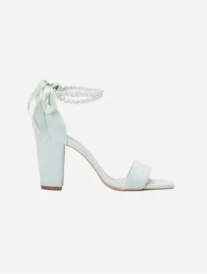Melissa Vegan Suede Pearl Heeled Sandals | Mint Green