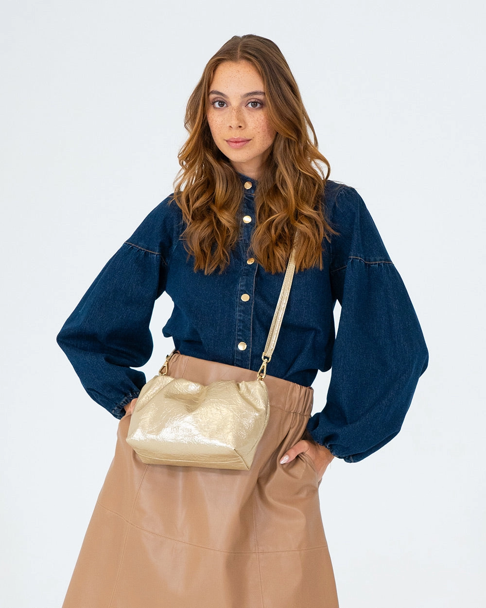 Monty Bag - Light Gold Crinkle