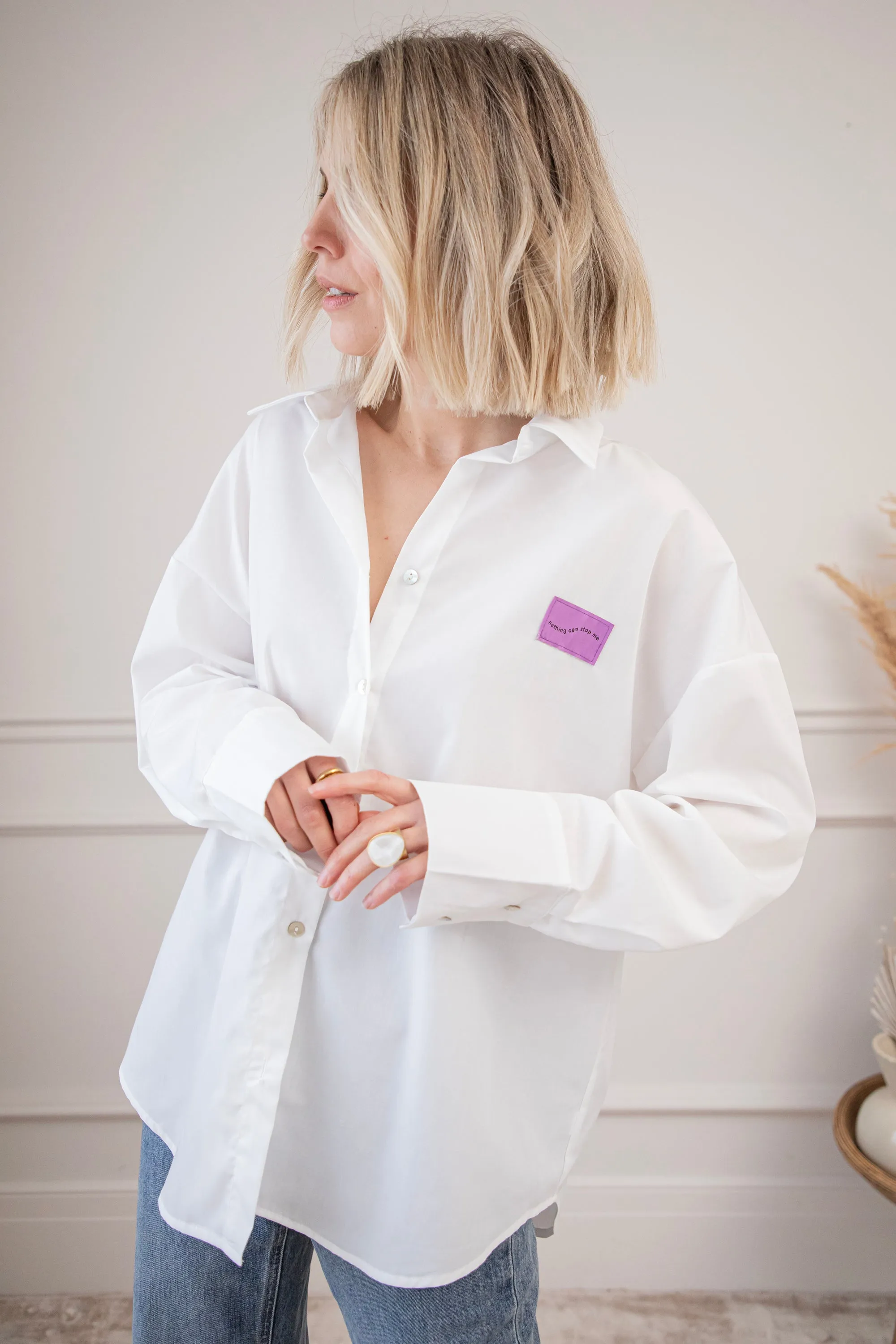No Stopping Me White/Purple - Blouse
