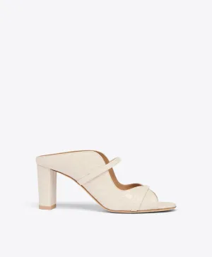 Norah 70 White Embossed Leather Heeled Sandals