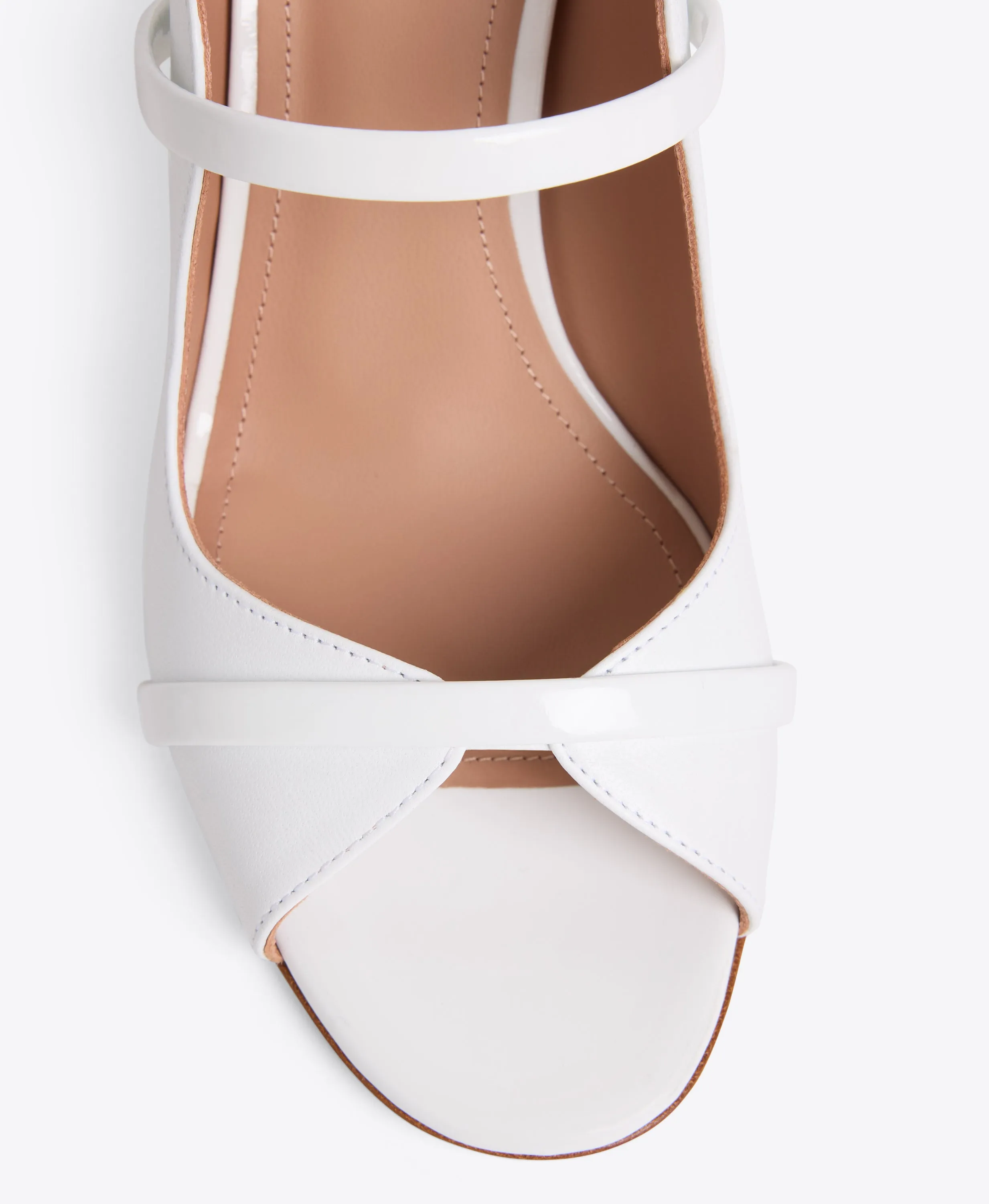 Norah 70 White Leather Heeled Sandals