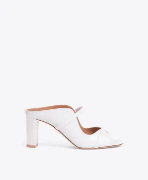 Norah 70 White Leather Heeled Sandals