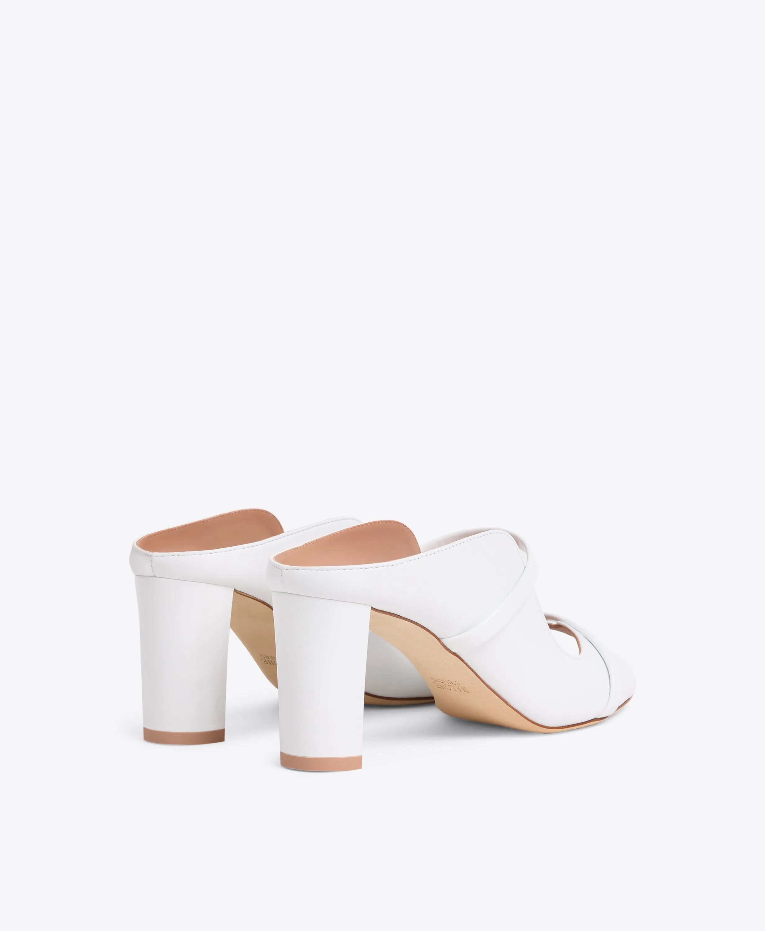 Norah 70 White Leather Heeled Sandals