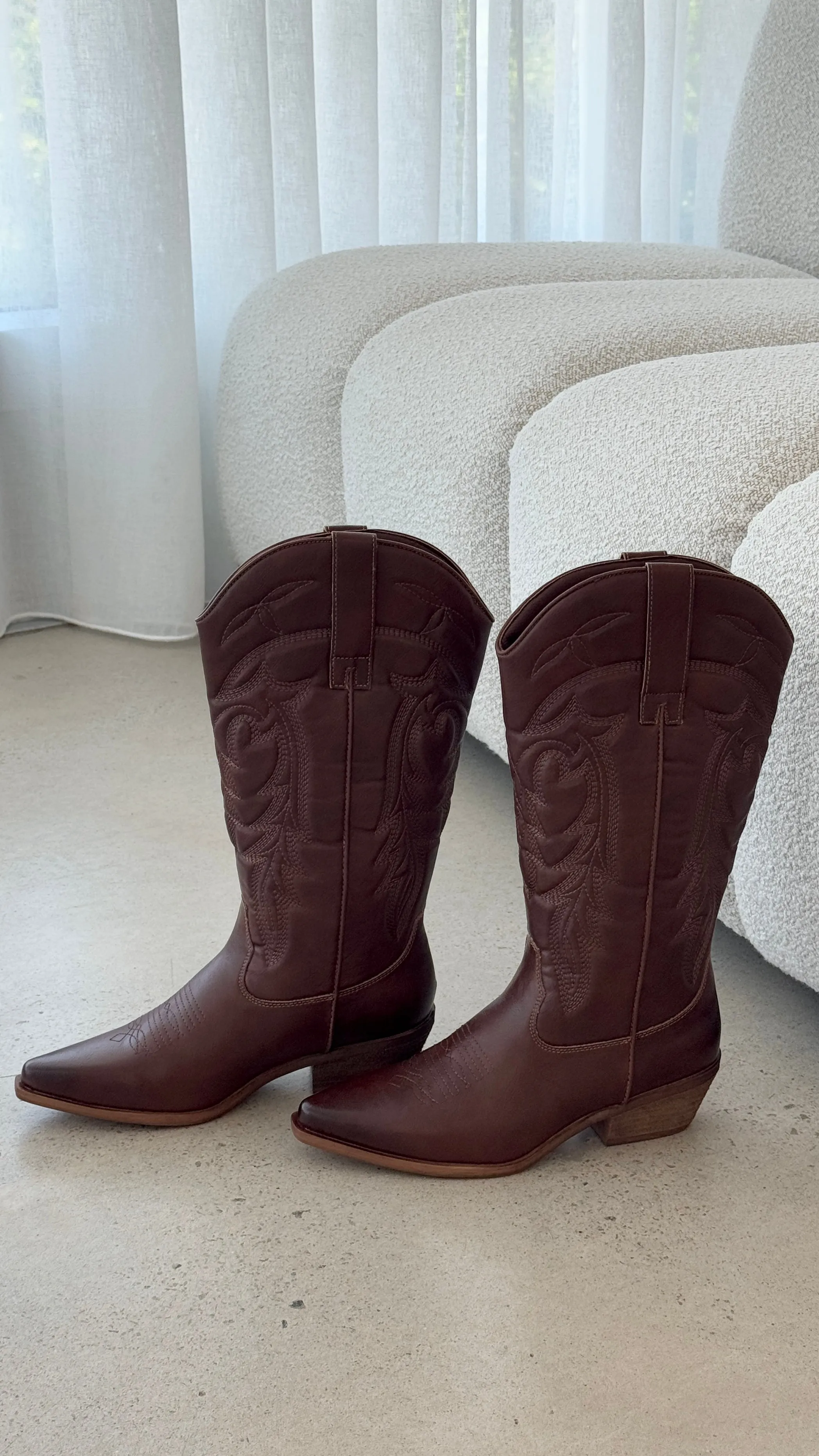 Ottilie Boots - Dark Tan