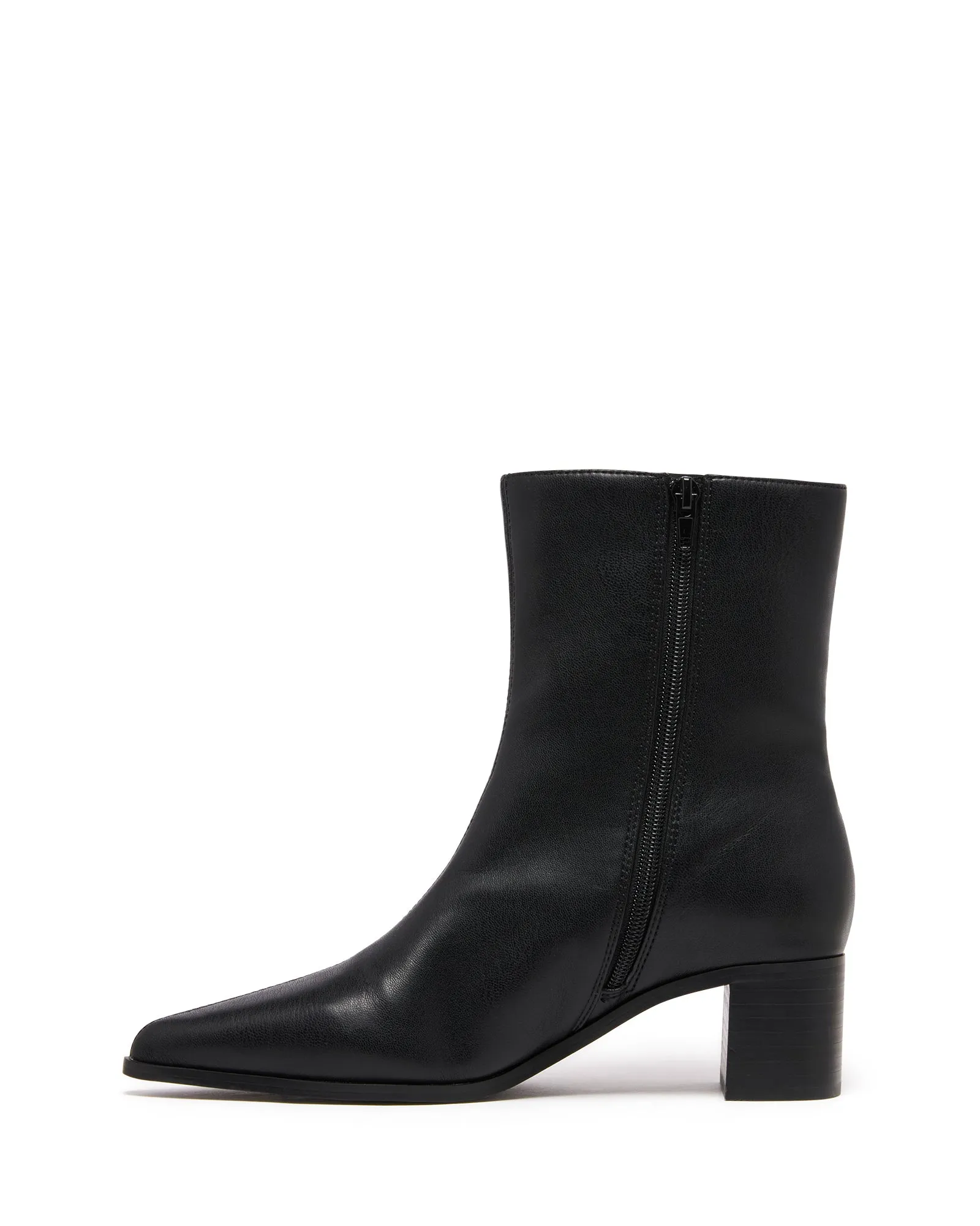 Paige Ankle Boot Black Smooth