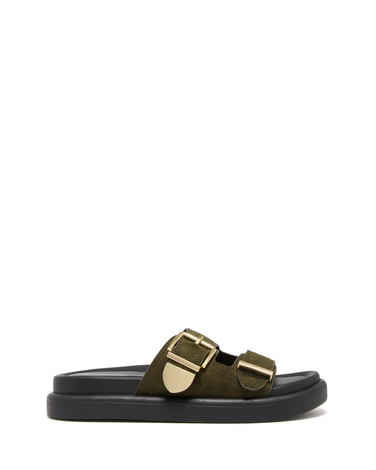 Paxton Sandal Khaki Microsuede