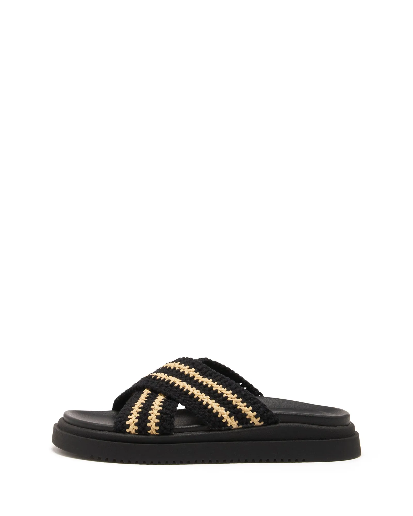 Peta Platform Sandal Black/Beige