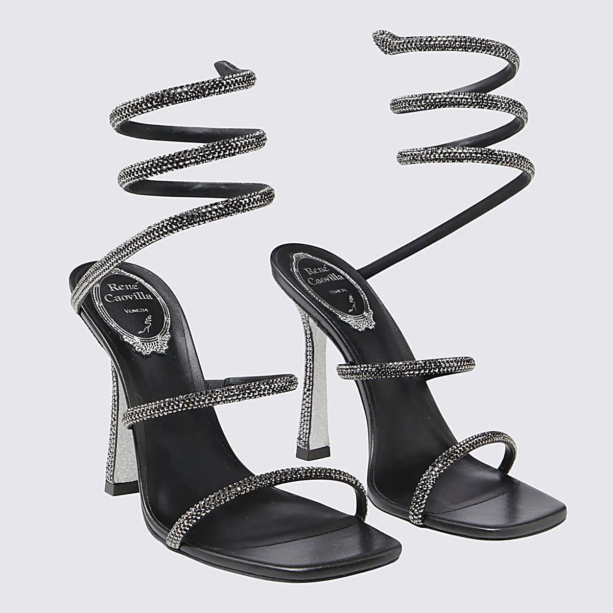 René Caovilla Wraparound Heeled Sandals