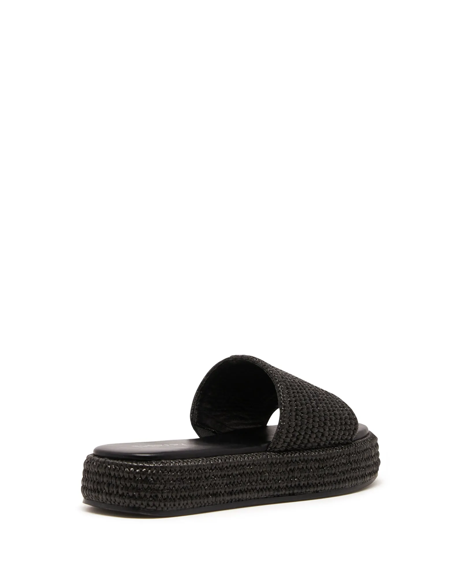 Retro Flatform Sandal Black Raffia