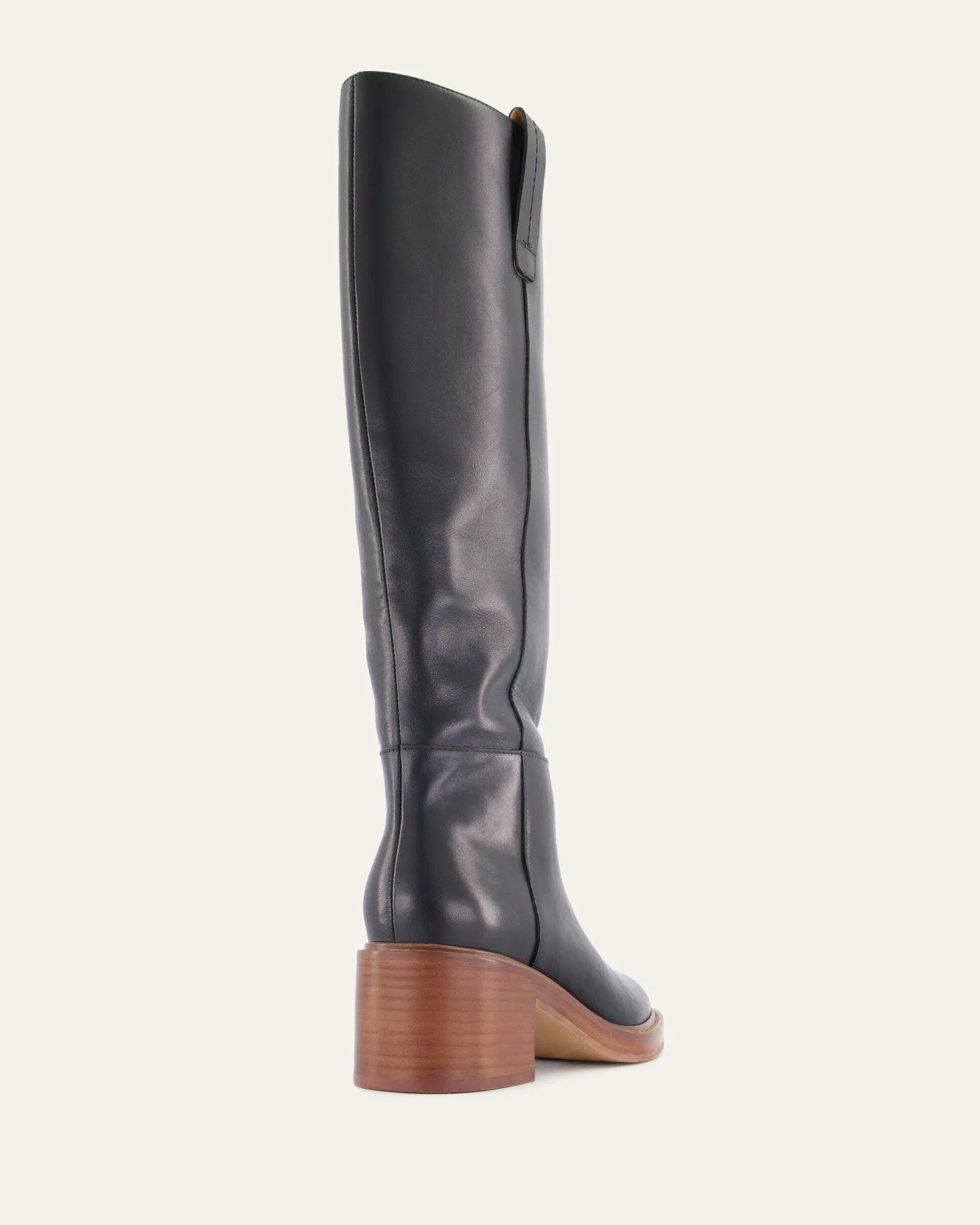 RIO KNEE BOOTS BLACK LEATHER
