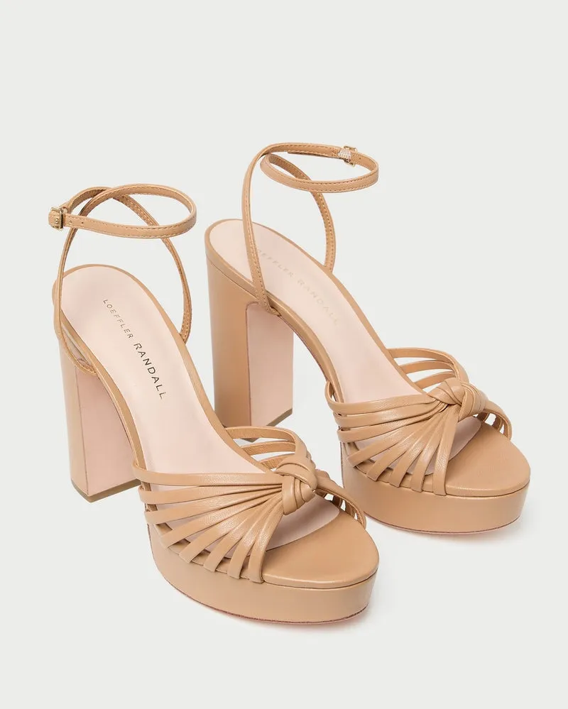 Rivka Leather Knot Platform Sandal Dune