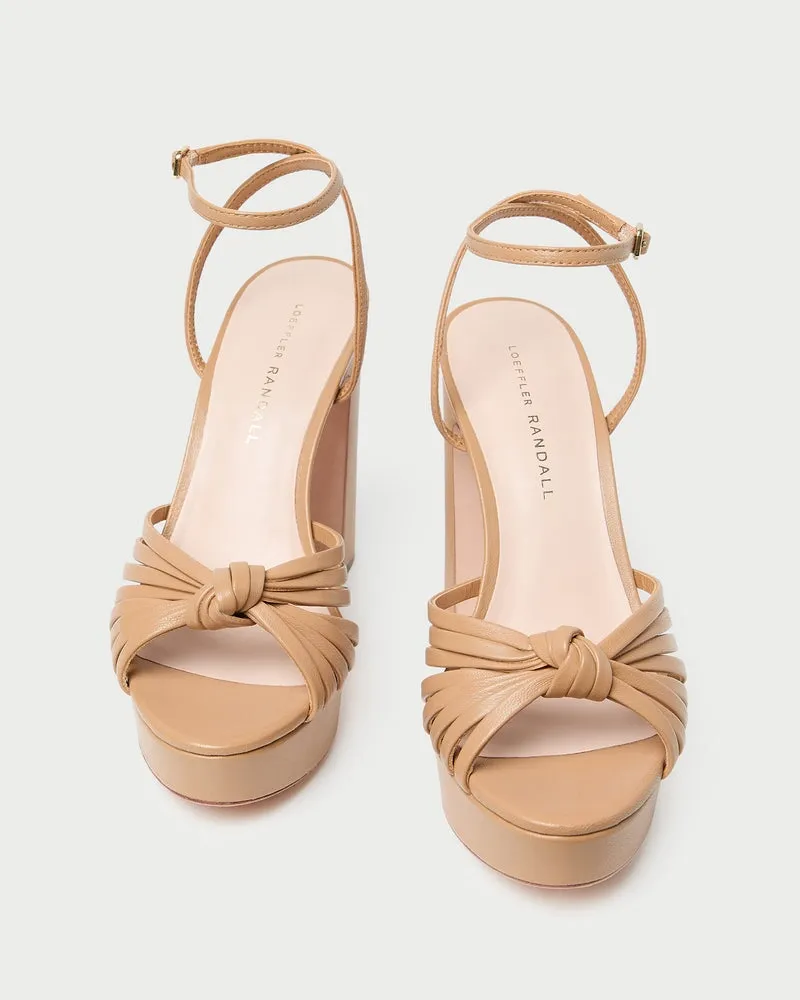 Rivka Leather Knot Platform Sandal Dune