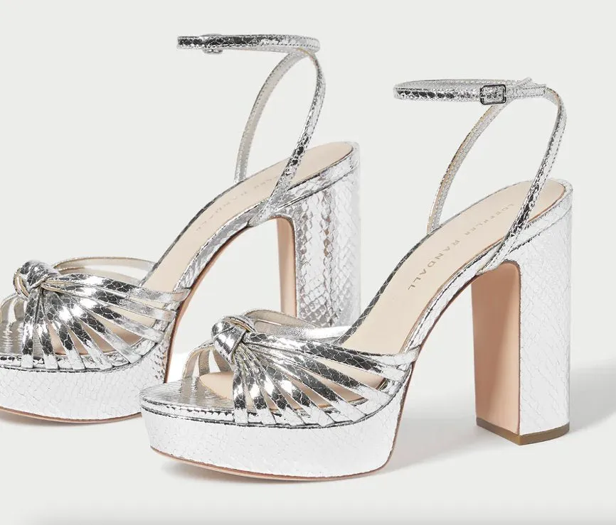 Rivka Leather Knot Platform Sandal Silver