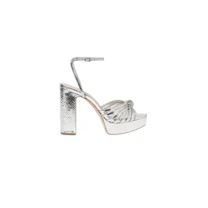 Rivka Leather Knot Platform Sandal Silver
