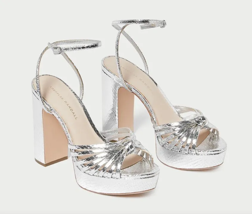 Rivka Leather Knot Platform Sandal Silver