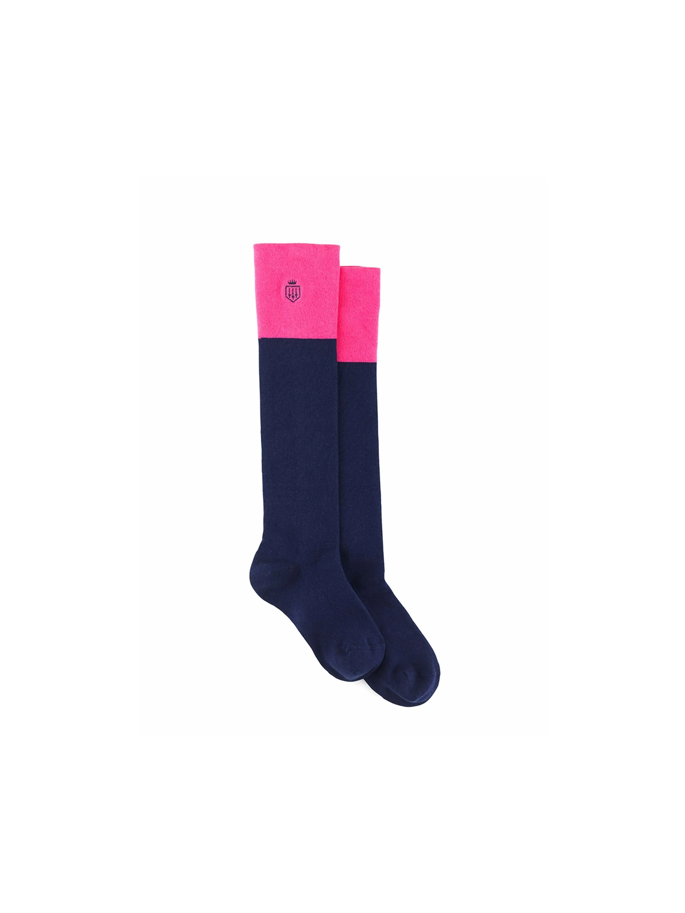 Signature Women's Knee High Socks - Navy & Hot Pink