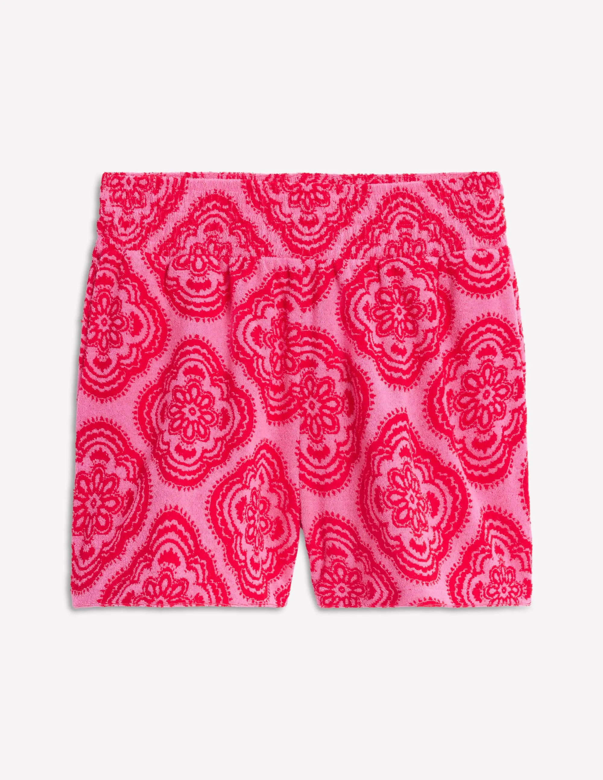 Smocked Towelling Short-Pink Rose. Botanic Blush