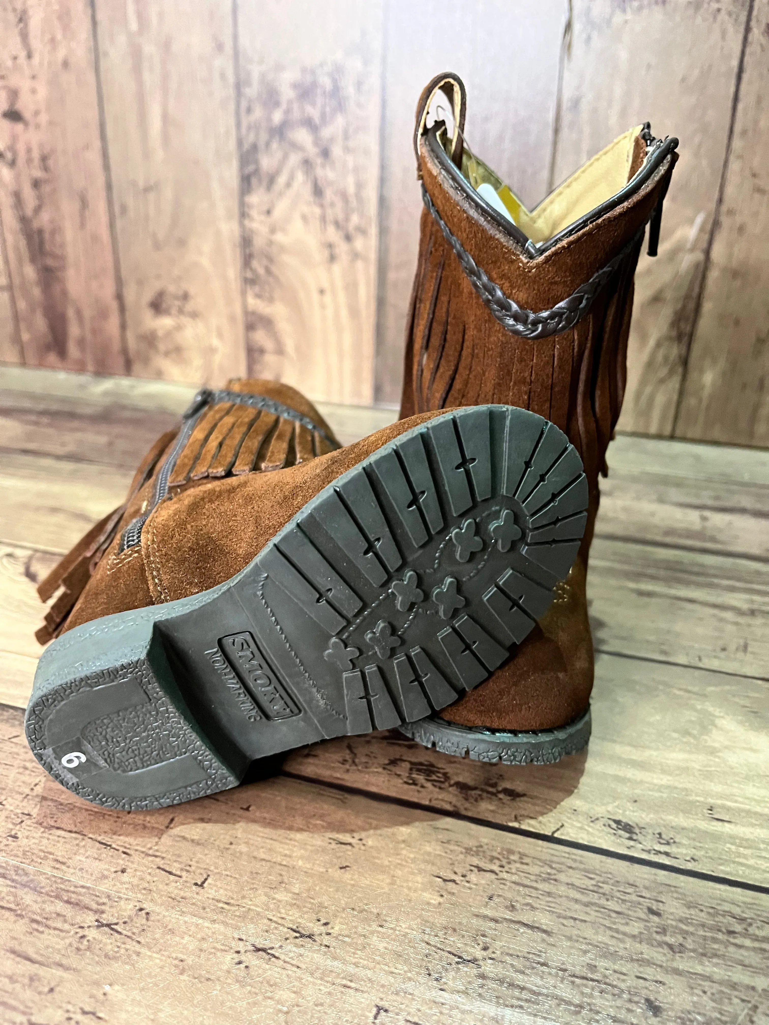 Smoky Mountain Boots 3575T Hopalong Brown Tasseled Western Toddler Boots