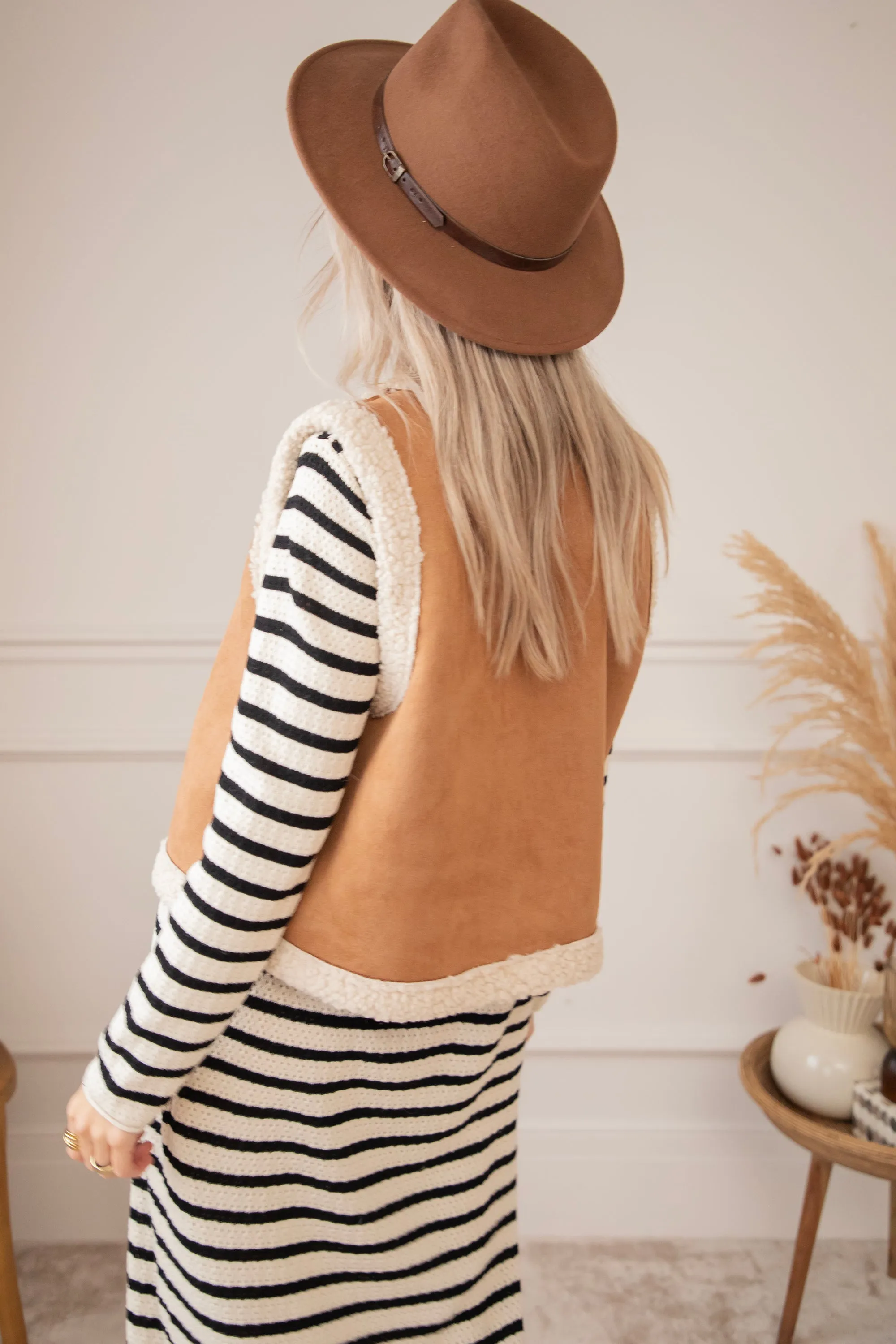 Sya Stripe Beige/Black - Jurk